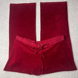 VTG Juicy Couture Velour Red Boot Cut Pants